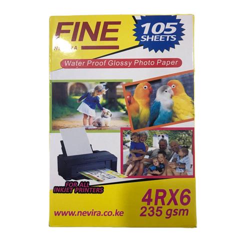 Fine waterproof glossy photo papers