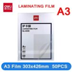 DELI 3896 LAMINATING POUCHES A3 80MIC. - PKT OF 50'S