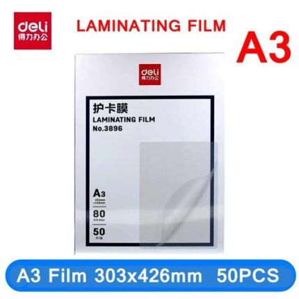 DELI 3896 LAMINATING POUCHES A3 80MIC. - PKT OF 50'S