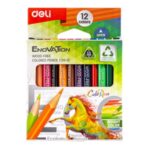 DELI C114-12 ENOVATION HALF-SIZE COLOR PENCILS - 12 COLOURS