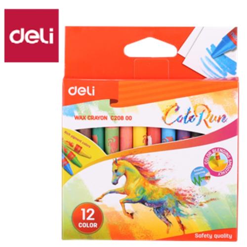 DELI-C208-WAX-CRAYONS-12-COLOURS.jpg DELI C208 WAX CRAYONS - 12 COLOURS - Image 1