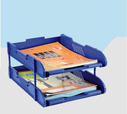 Office 2 Tiers Desk Letter Tray, Plastic File Tray/Magazine