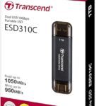 Transcend 1TB, External SSD, ESD310C, USB Type-A/USB Type-C