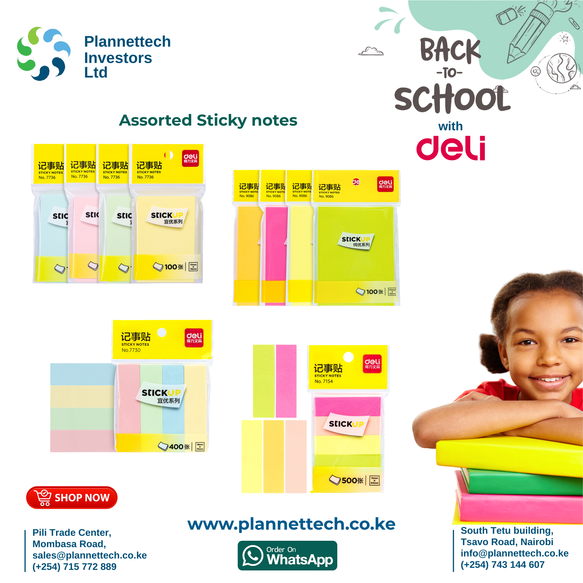 Deli Assorted Sticky Notes
